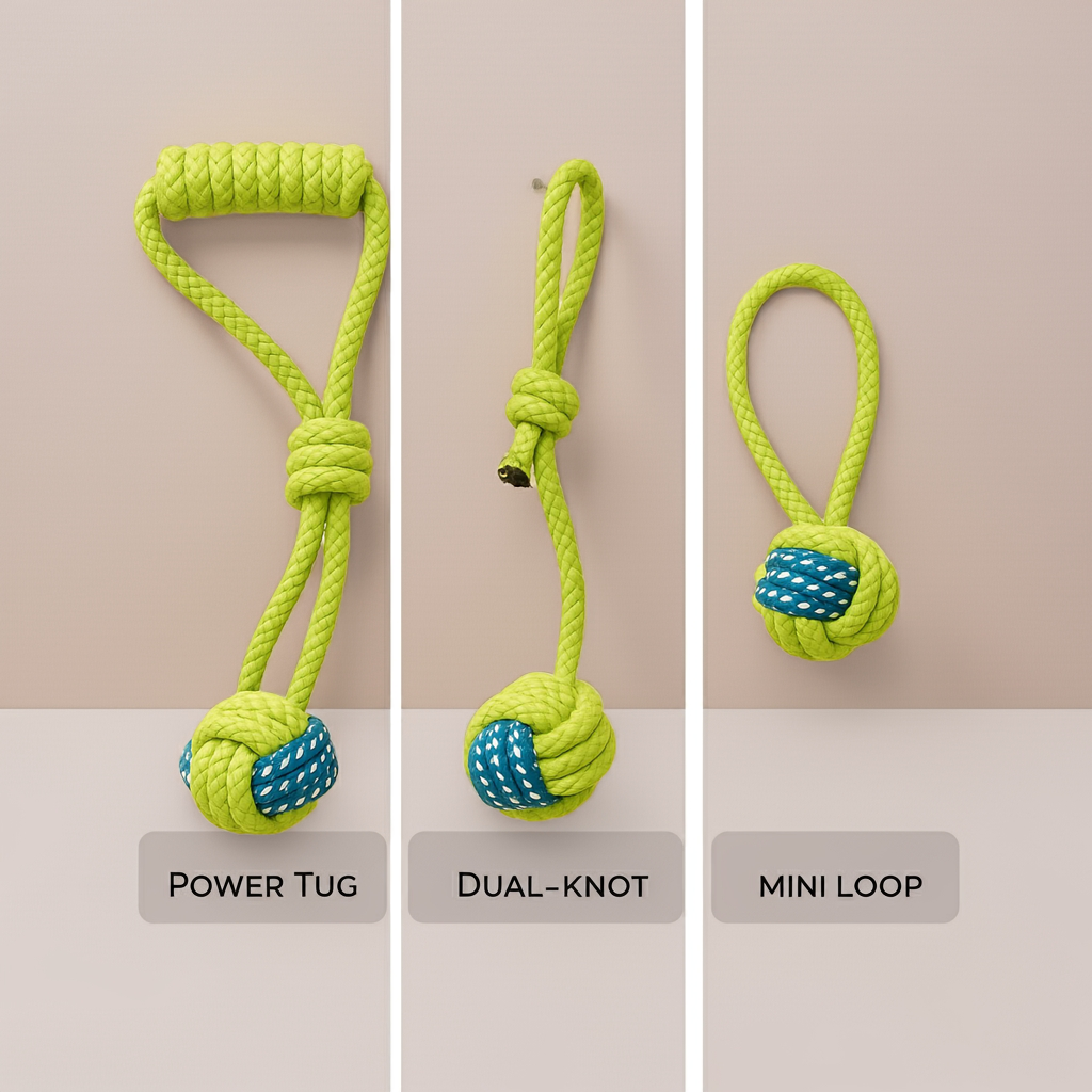 Whisknest™ Natural Cotton Rope Dog Toy (Pack of 3)