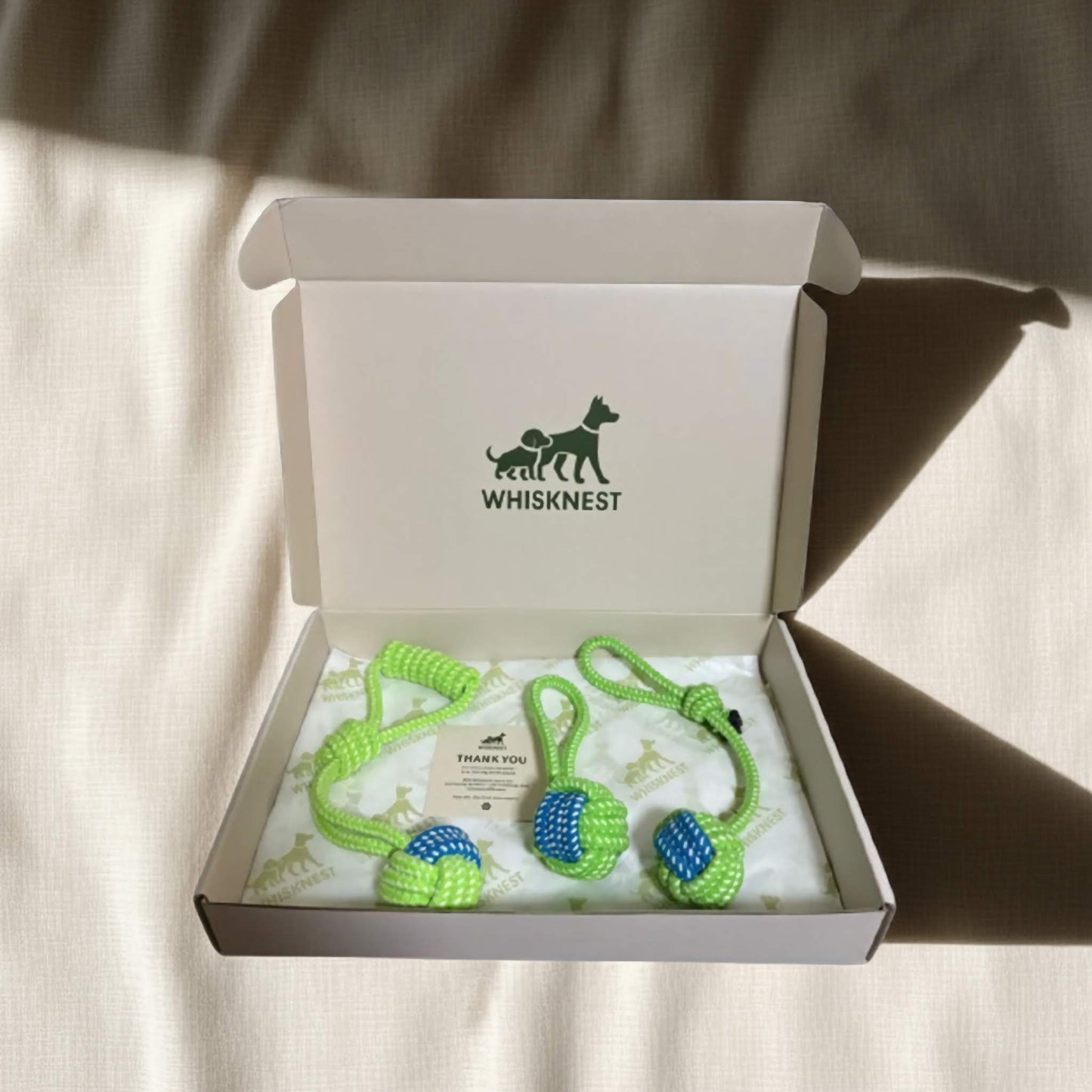 Whisknest™ Natural Cotton Rope Dog Toy (Pack of 3)